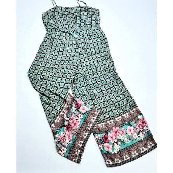Farm Rio Green Floral Jumpsuit Size XL - Picture 6 of 8